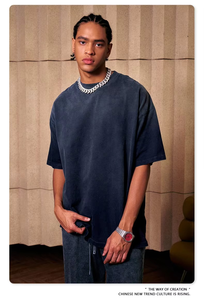 เสื้อยืดผ้าฝ้าย100% เสื้อยืดสตรีทแบบวินเทจเฮฟวี่เวทคุณภาพสูงซักด้วยกรดเสื้อยืดออกแบบได้ตามต้องการ - Product Image 5