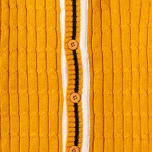 Cárdigan de Punto Dorado de Alta Calidad para Mujer, Informal, con Botones y Decoración de Apliques, Suéteres de Invierno para Hermandades y Fraternidades, para Primavera - Product Image 4