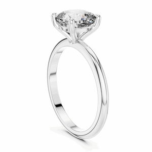 Bague de fiançailles en or massif 14/18 carats avec diamant de laboratoire taille princesse, classique pour femme, certifié GIA, couleur D - Product Image 2