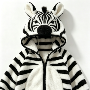 Mochila de Felpa con Capucha de Zebra Personalizada para Bebé, Disfraz de Animal para Recién Nacido con Relleno de Algodón PP, Traje de Nieve Suave para Navidad - Product Image 1