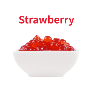 Perles de konjac aromatisées à la fraise de qualité supérieure, au goût agréable, avec une teneur élevée en matières solides (>70%), prêtes à consommer pour la crème végétalienne - Product Image 2