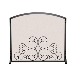 Decorative Fire Spark Guard Grate Fireplace Fence Antique Finished Classic Four <b>Panel</b> Solid Steel Fireplace <b>Screen</b> - Product Image 5