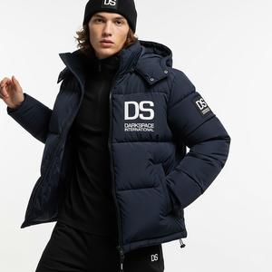 2025 hiver nouveau Style hommes coupe-vent col Standard bouffant veste à capuche Logo personnalisé support poches à clapet avant séchage rapide - Product Image 4