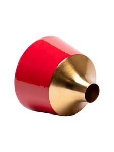 Jarrón de Metal dorado y rojo, elegante pieza decorativa para sala de estar, dormitorio, mesa de comedor, oficina y decoración moderna para el hogar - Product Image 2