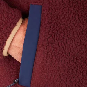 แจ็กเก็ตขนแกะ Sherpa ผู้ชายคอตั้งกันน้ำระบายอากาศได้พรีเมี่ยมสัมผัสนุ่มภายในผ้าแคนวาสสำหรับการเดินทางใส่ทำงาน - Product Image 4