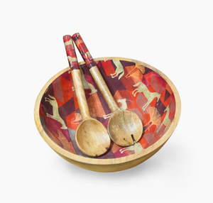 ชามสลัดเคลือบไม้พิมพ์ลายหลากสี ขนาดปรับแต่งได้ ดีไซน์ทรงกลมทันสมัย ผลิตจากวัสดุแก้ว ผลิตในอินเดีย - Product Image 2