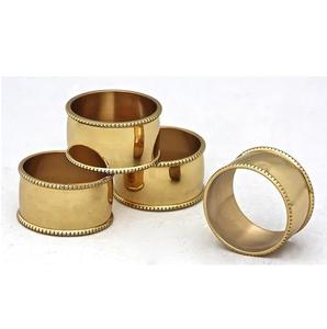 Rond de serviette rond plaqué or en métal nacré pour table à manger Porte-serviettes décoré pour la maison et le mariage - Product Image 6