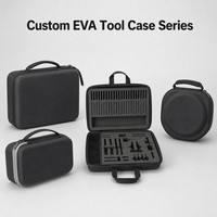 Série de boîtes à outils personnalisées en EVA avec fermeture à glissière, poignée de transport et inserts en mousse pour le rangement des outils
