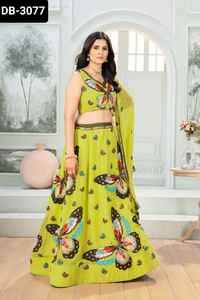 Vêtements Ethniques Indiens Fantaisie Faux Georgette Lehenga Choli avec Broderie Séquence Design Travail avec Fantaisie Travail Dupatta Ensemble pour Femme - Product Image 5