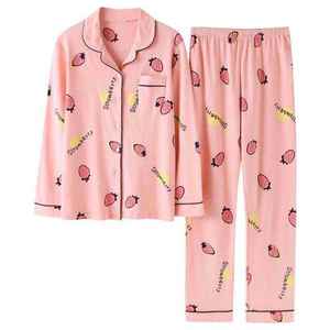 Vêtements de nuit pour femme, pyjama en coton imprimé 2 pièces, vêtements de maison, pyjama de créateur pour femme - Product Image 5