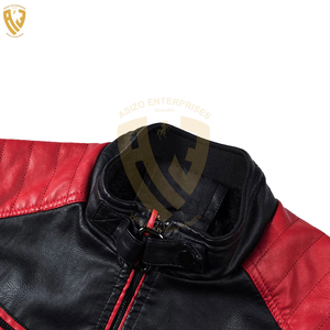Chaqueta de cuero personalizada de alta calidad para hombre de Pakistán Chaquetas de cuero de moto de tela de lona más populares para hombres - Product Image 4