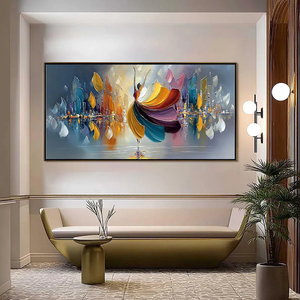 Prismatic Bloom Cityscape Abstract Contemporary Wall Art <b>Framed</b> with Wood Hanging <b>Canvas</b> Living Room Decor - Product Image 1