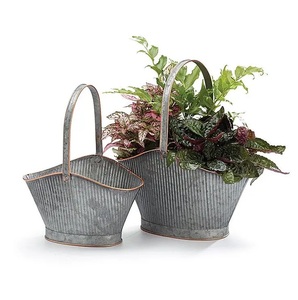 custom wall mounted flower <b>pots</b> garden accessories galvanized metal balcony <b>herb</b> decoration hanging planter - Product Image 4