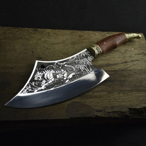 Cuchillos de carnicero de Damasco directos de fábrica, cuchillo de cocina de acero de Damasco más vendido con mango de madera - Product Image 4