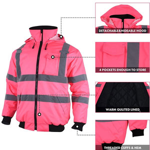 Venta al por mayor reflectante ciclismo desgaste impermeable lluvia general chaquetas de alta visibilidad reflectante trabajo OEM amarillo fluorescente - Product Image 4