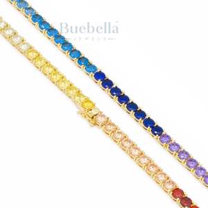 Venta caliente 925 Plata 14K chapado en oro 5mm moissanita diamante tenis cadena collar calidad superior hombres moissanita collares - Product Image 6