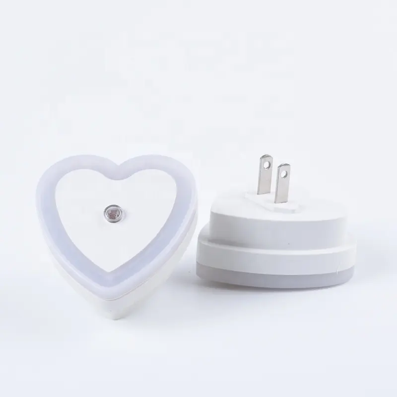 Automatic Dusk To Dawn Wall Lamp Cute Love Heart Shape Uk/us/eu Led Plug In Lamp Kids Sensor Night Light