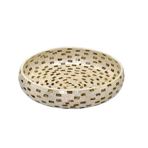 Vente en gros vietnamienne moderne nacre ronde bol de service en chocolat MOP plateaux de service pour les vacances de l'Aïd Ramadan - Product Image 1