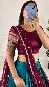 Chemisier traditionnel indien pakistanais brodé Lehenga Choli Dupatta pour femmes été/hiver mariage fête porter pleine conception nette - Product Image 2