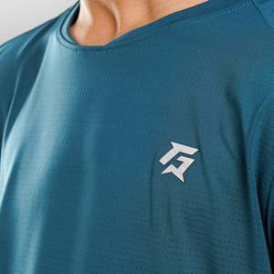 เสื้อยืดฮิปฮอปวินเทจสำหรับวัยรุ่น สีเขียวอมฟ้า ผ้าฝ้าย 100% ระบายอากาศได้ดี ดีไซน์เรียบง่าย ย้อมสีแบบบาติก ถักทอ น้ำหนัก 280 กรัม ทรงหลวม แขนสั้น - Product Image 6
