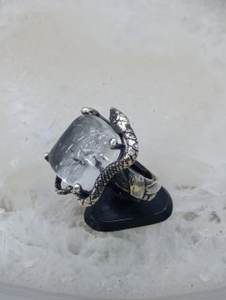 Bague Serpent Tendance Faite à la Main en Argent Sterling 925 avec Quartz Synthétique et Placage Rhodium - Cadeau & Fête Istanbul - Product Image 6