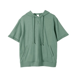 เสื้อยืดแขนสั้นปักลายมีฮู้ดสำหรับผู้ชาย, เสื้อผ้าทรงหลวมใส่ได้ในฤดูร้อน - Product Image 6