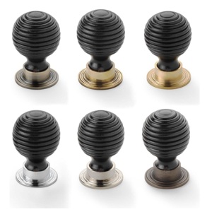 Perilla de puerta de madera de roble, Media perilla moderna de resina para puerta de metal, manija hecha en India - Product Image 3