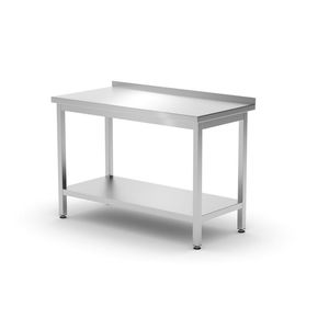 Table murale boulonnée HENDI Profi Line avec étagère 1200x600x(H)850 mm de profondeur, armoires de cuisine - Product Image 1