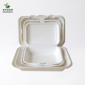 Biodegradable food container made of sugarcane <b>pulp</b> For Buffet Parties Restaurants & Takeaway - Product Image 4