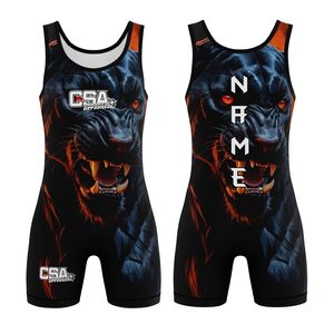 Nouveau Design Top in the Town 2026 Wrestling Fighting Wears Vente chaude Impression par sublimation MMA Wears Full Body Wrestling Singlet - Product Image 1