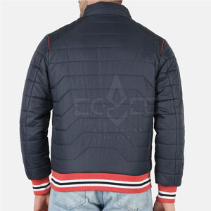 Chaqueta acolchada de invierno hecha a medida con cuello levantado de estilo callejero para hombre con logotipo personalizado con mangas largas y relleno de algodón - Product Image 2