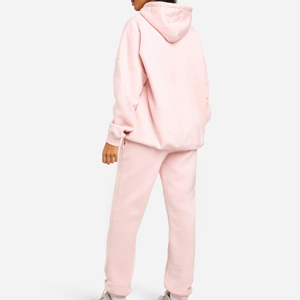 Chándal de servicio personalizado ODM 100% algodón ropa de calle informal chándal con cremallera de Color sólido trajes de jogging para mujer venta - Product Image 3