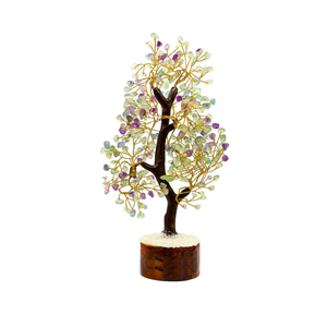 Piedra semipreciosa Natural fluorita árbol de piedras preciosas 300 Chips árbol de cristal Feng Shui estatuilla para decoración del hogar - Product Image 1