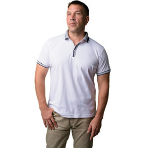 Camiseta de manga corta personalizable de alta calidad para hombre, camiseta de polo, camisa de cuello en blanco liso con logotipo OEM, diseño de marca propia sólida - Product Image 3