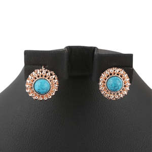 Women's Fancy <b>Locket</b> Set - Golden - Blue - Product Image 3