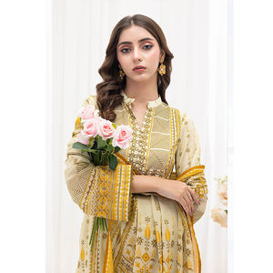 Vestido informal de césped de 3 uds para mujer de buena calidad, traje Shalwar Kameez con nuevos diseños, ligero, de secado rápido para ocasiones informales - Product Image 5