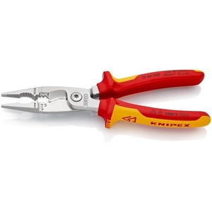 KNIPEX 200 mm Electrical Installation Pliers VDE Chrome-Plated Multi-Component Handles <b>Opening</b> Spring Cable Management Accessory - Product Image 4