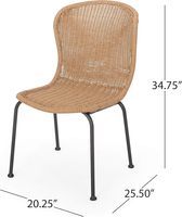 Ensemble de 2 chaises de salle à manger pliantes en rotin pour l'extérieur, avec siège coulissant, inclinable manuellement, structure en métal - Vgreen Art B08 Saber Leg