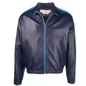 Veste en cuir à la mode pour hommes, veste en cuir personnalisée OEM, vestes en cuir véritable de style fermeture éclair pour hommes neufs - Product Image 4