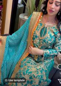 Ssumaira Collection Luxury Pure Jamawar Banarsi Shirt <b>Trouser</b> Ready to Wear Dupatta 3 Piece Unstitched Ladies <b>Suits</b> Formal Wear - Product Image 6