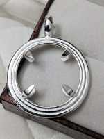 Nouveauté : Pendentif en argent sterling 925 de haute qualité, 25 mm, avec monture ouverte, plaqué or 18 carats, sans plomb ni nickel, respectueux de l'environnement