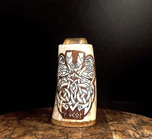 Premium Quality 600ml Viking Horn <b>Mug</b> Customizable <b>Glass</b> Drinkware for <b>Coffee</b> Christmas Wholesale - Product Image 3