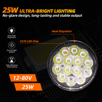 Projecteur LED 25W 12V de remplacement pour phare, éclairage de travail tout-terrain pour tracteur agricole et éclairage extérieur automobile, garantie 1 an