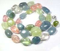 Collier de perles d'aigue-marine naturelle fantaisie 12-23mm, brin de 24 pouces, pierres précieuses lâches de qualité supérieure, polies et lisses, multi-tumblées, Jewelry Valley