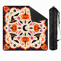 Tapis de jeu de mahjong américain à motif citrouille et fantôme d'Halloween, tapis de jeu de mahjong pliable