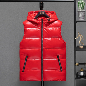 Haute qualité hommes rembourré brillant gilets bouffants Patch personnalisé travail et posséder votre Logo poches zippées fond épais hommes vêtements d'hiver - Product Image 6