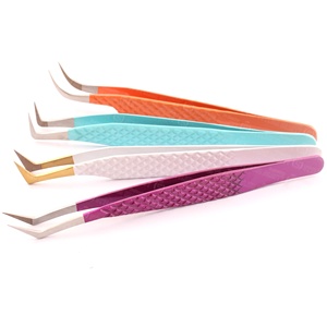 Premium Stainless Steel Eyelash Tweezers Comfortable Grip to Reduce Hand Fatigue <b>Smooth</b> Polished Finish - Product Image 2