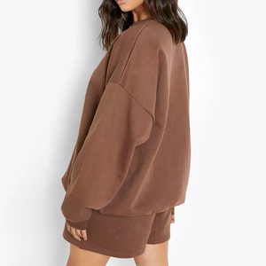 Sudadera con Capucha Extra Grande de Felpa de Algodón para Mujer, Invierno 2025, Ecológica, Holgada, con Estampado Personalizado y Bordado Sólido - Product Image 3