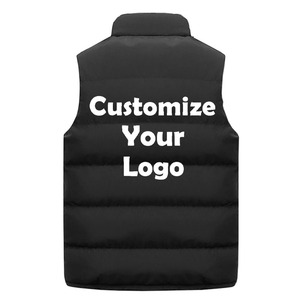 Gilet pour hommes personnalisé manteaux et vestes épais col montant couleur unie gilet en coton veste en duvet de canard sans manches - Product Image 5
