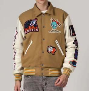 Ropa de calle de lona personalizada para hombre, cazadora con cuello levantado, chaquetas universitarias de béisbol para uniformes Letterman - Product Image 4